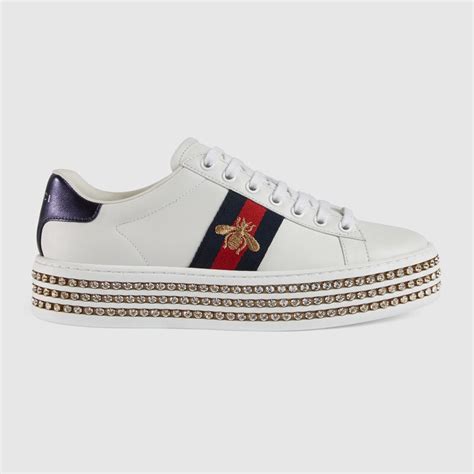 gucci sneaker ace con cristalli|gucci ace tennis shoes.